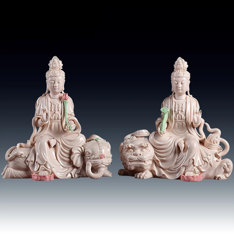 七珍德化陶瓷文/殊普/贤摆件热卖款 德化白瓷工艺品摆件