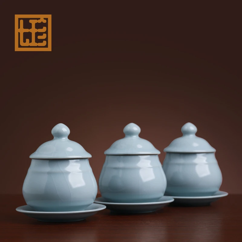 七珍德化陶瓷水杯观/音水杯大号手工净水杯家用用品中式茶杯果盘