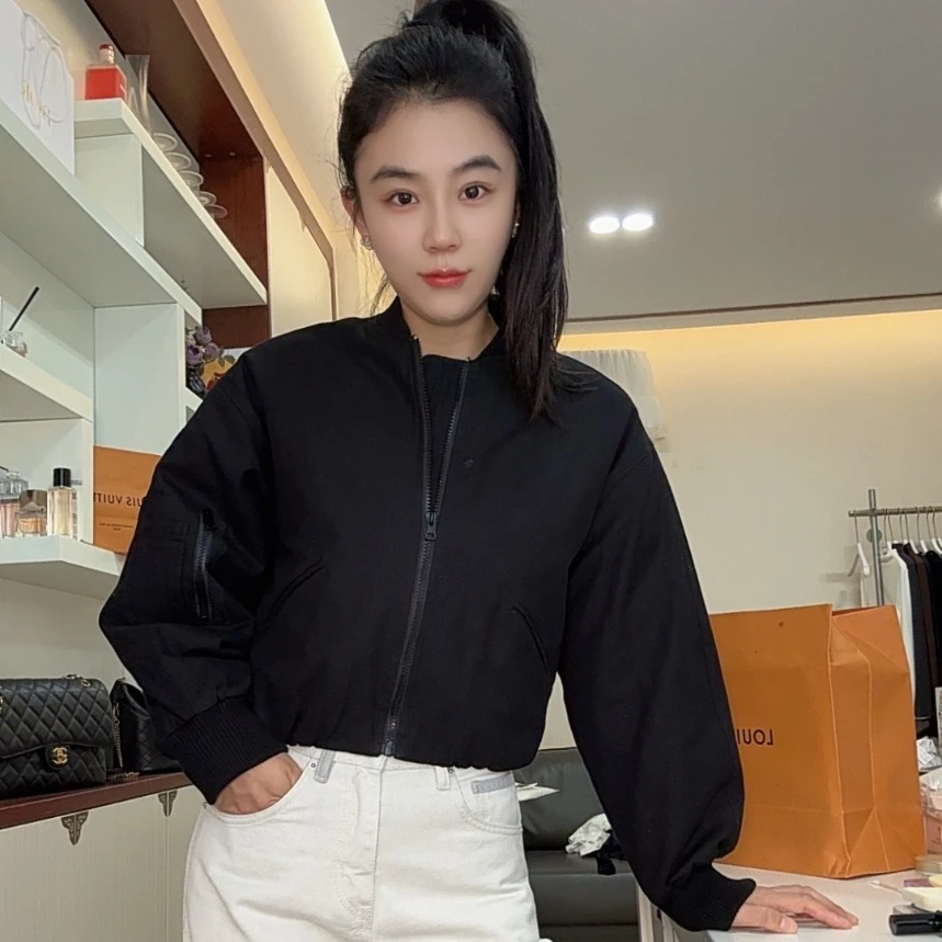 RICANE HUR新款"真我"短款简约宽松百搭夹棉上衣外套200037