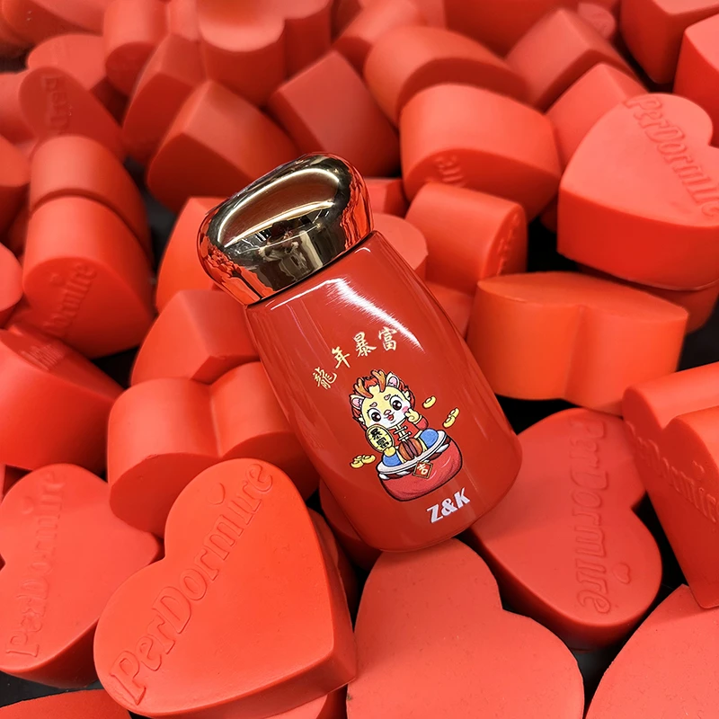 潮牌ZK龙年定制蘑菇杯学生水杯316口袋温显保温杯创意家用保温杯i