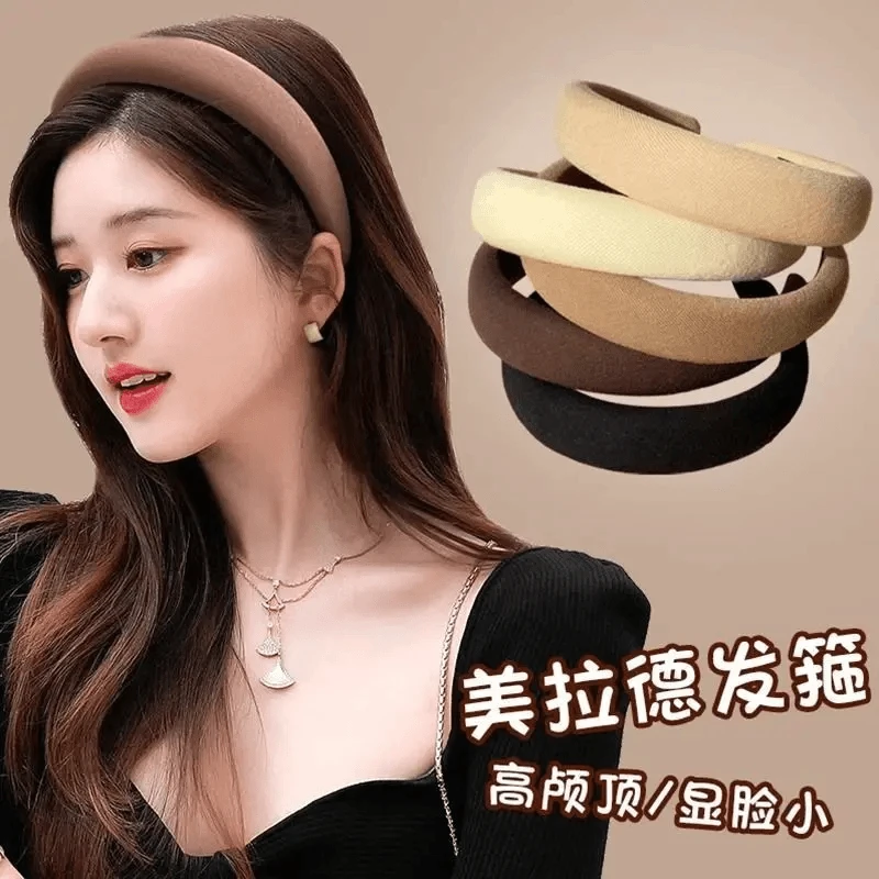 咖色洗脸压发发箍女发卡2025年秋冬新款头饰高颅顶