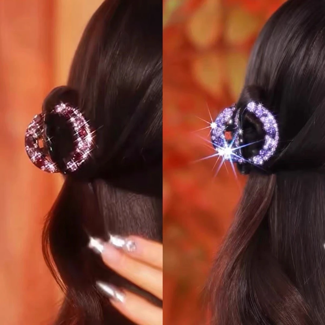时尚水钻小夹子发夹后脑勺抓夹韩版精致马尾夹顶夹头饰女盘发发卡