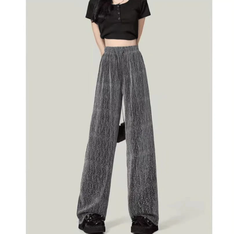 夏季精选透气亮钻阔腿裤