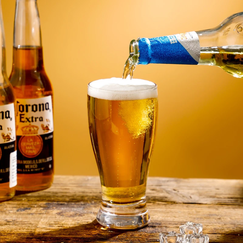 【2只】加大加厚德国扎啤杯收腰啤酒杯可乐杯小麦玻璃杯