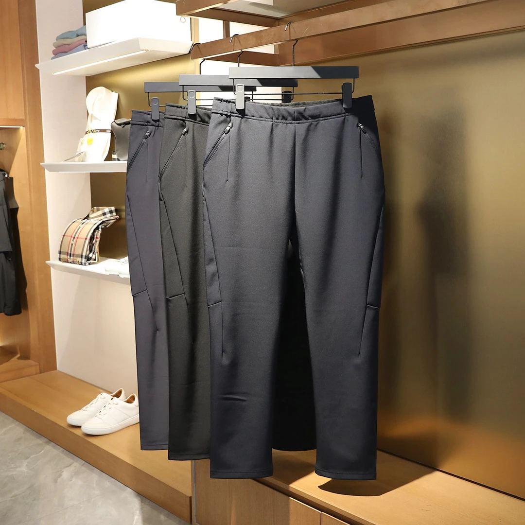 城市户外2024秋冬季新款男士运动加绒休闲裤防风防水弹力长裤9366