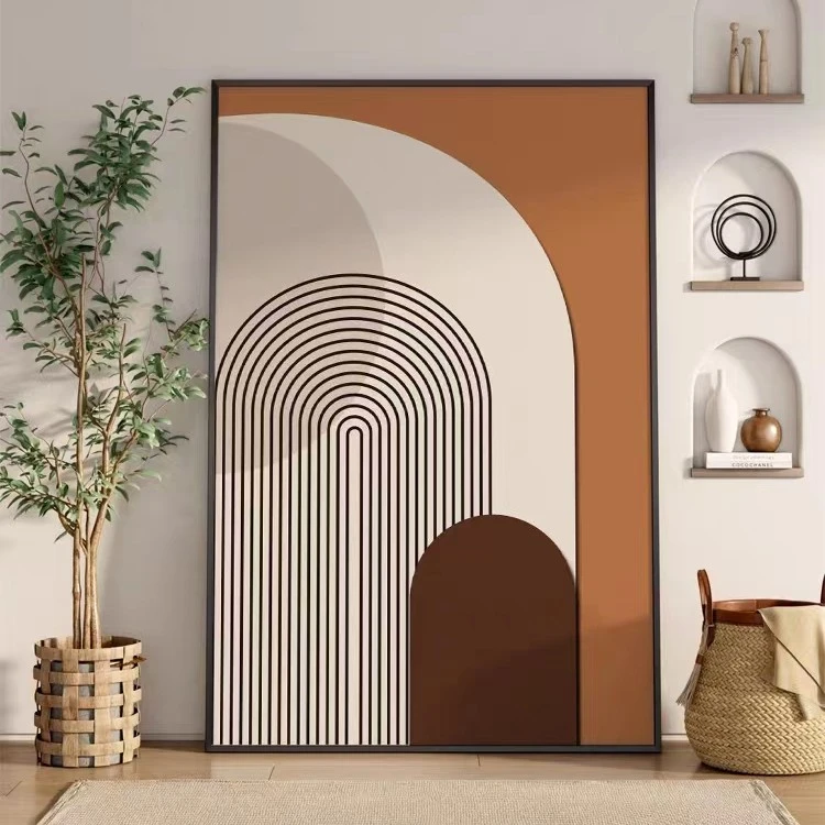 【画犀牛】客厅抽象装饰画现代轻奢玄关墙挂画落地壁画几何日升