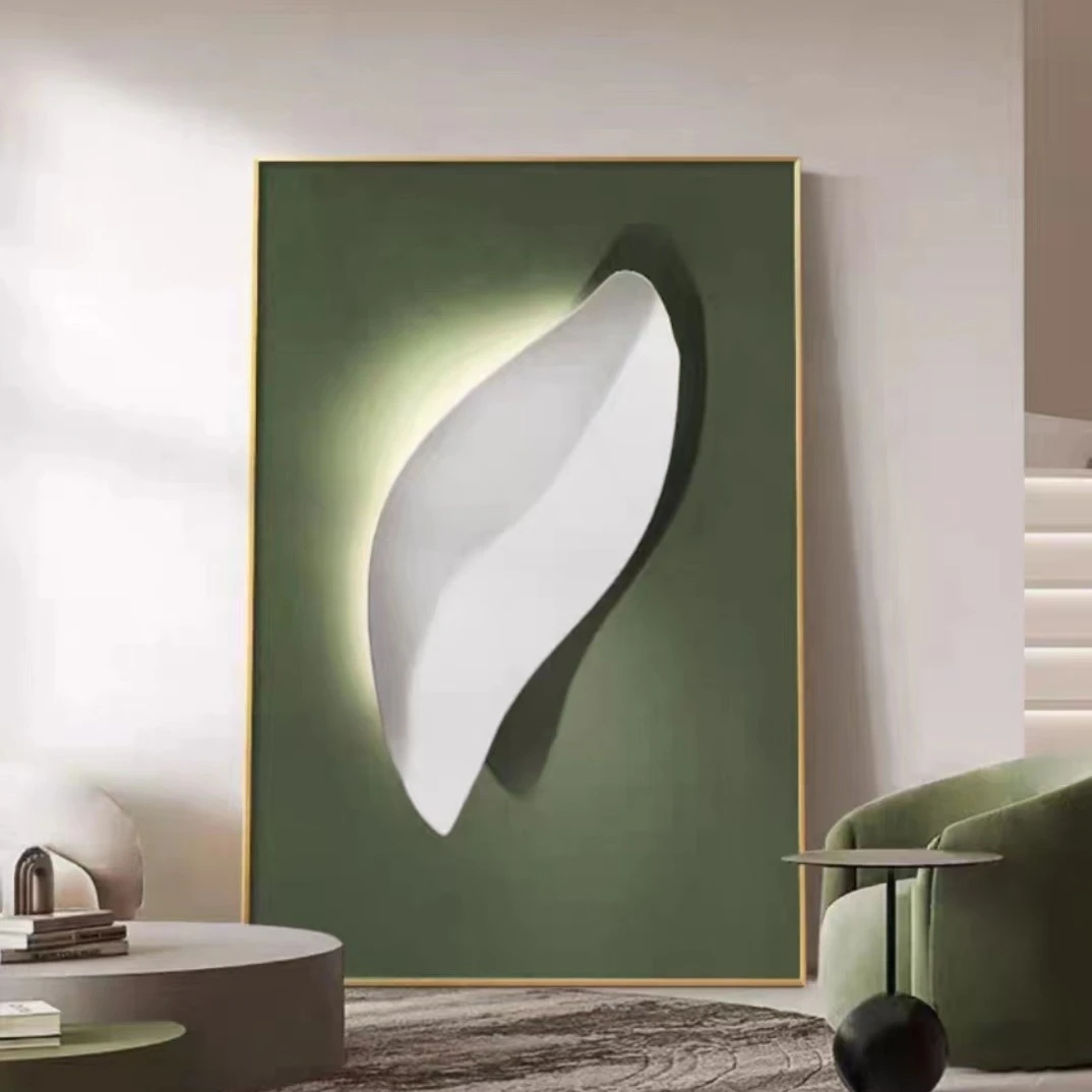 世界名画戴维【绿羽毛】客厅玄关沙发卧室背景装饰画抽象简约轻奢