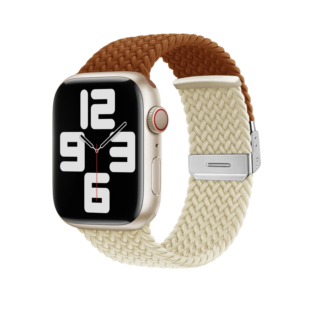 适用苹果AppleWatch45678/s9/ultra2代/se单圈尼龙编织表带秋冬新