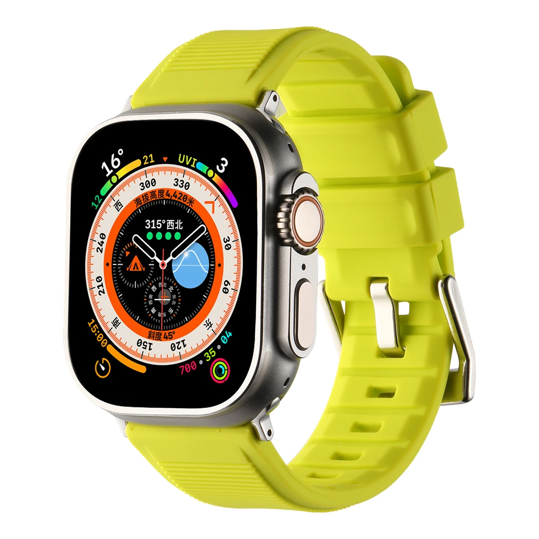 适用于AppleWatchUltra2表带橡胶高级运动硅胶防水iwatch8表带S9
