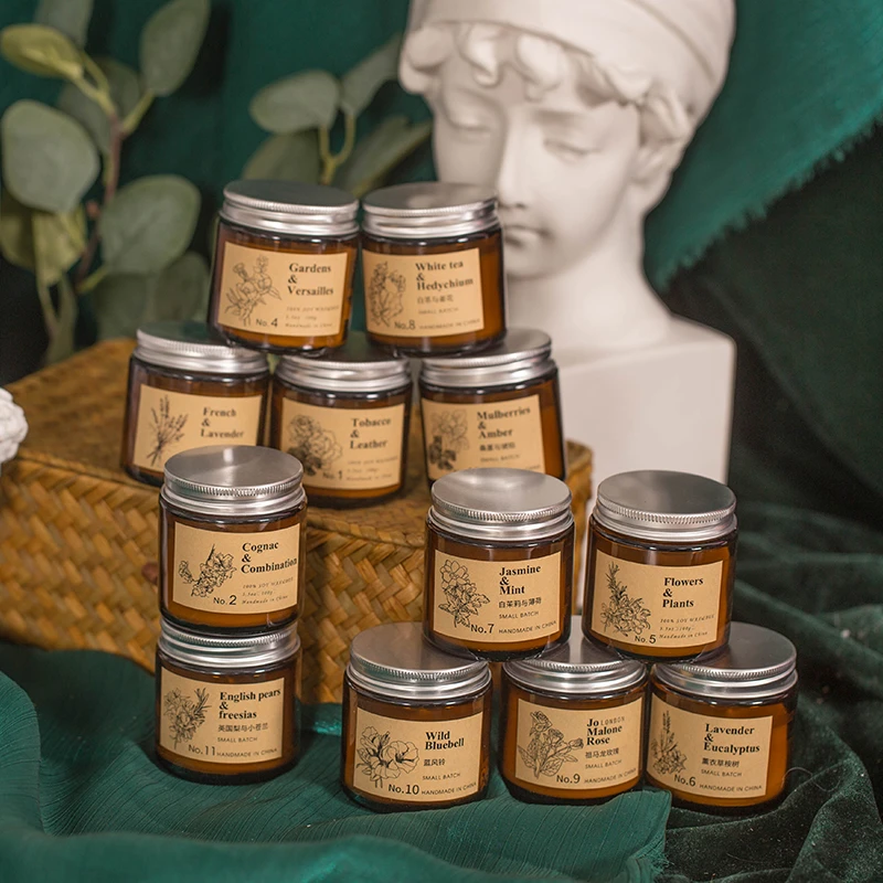 植物香薰蜡烛卧室安神香氛精油持久熏香小众大豆浪漫低温桂花栀子