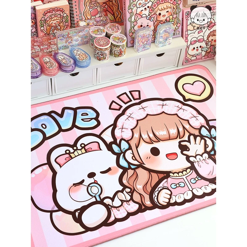 提拉多桌垫鼠标垫超大号电脑垫可爱卡通ins风加厚办公桌面垫子高