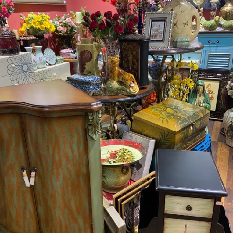 外贸孤品—实木角柜美式复古高档工艺品家居摆件