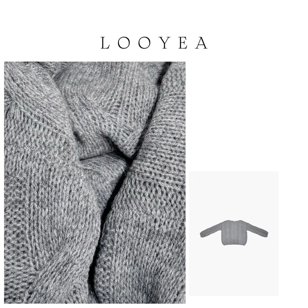 【落晚棠】LOOYEA 韩系简约时尚休闲高级百搭针织衫 1976