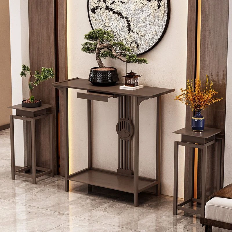 新中式楠竹入户玄关桌多功能窄条案条几供桌家用现代经典背景桌子