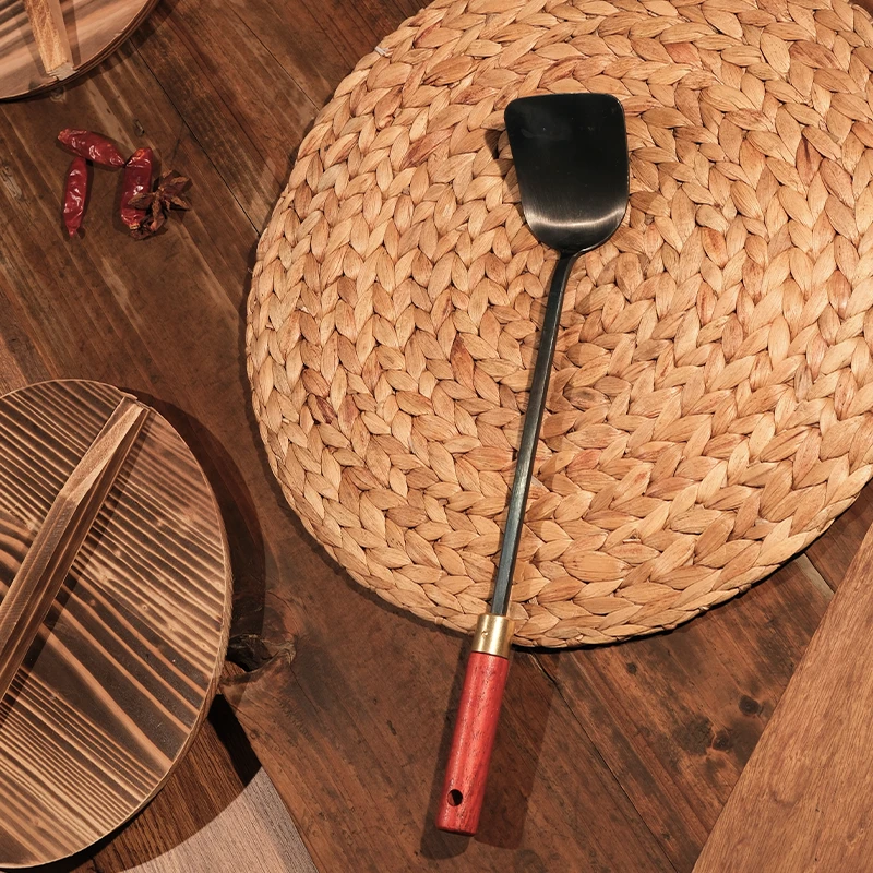 锤宝小匠老式手工锻打小锅铲炒菜家用锅铲复古木柄迷你熟铁炒铲