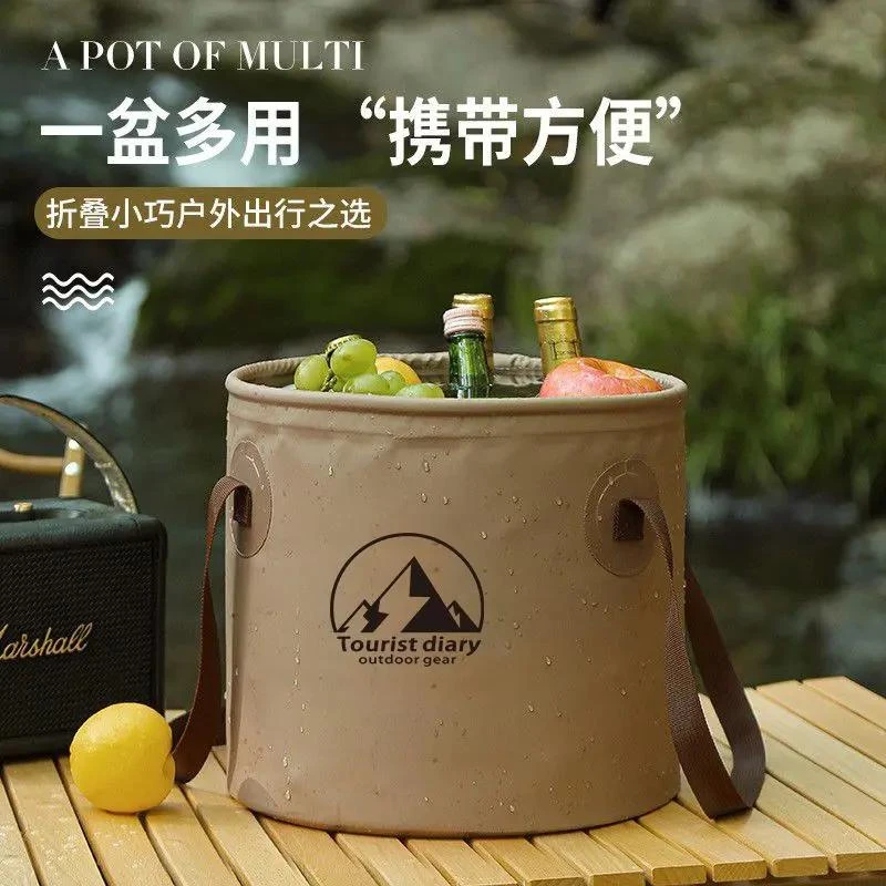 乌市发货【新疆】旅行折叠水桶便携式露营野餐钓鱼桶盆车载洗车桶