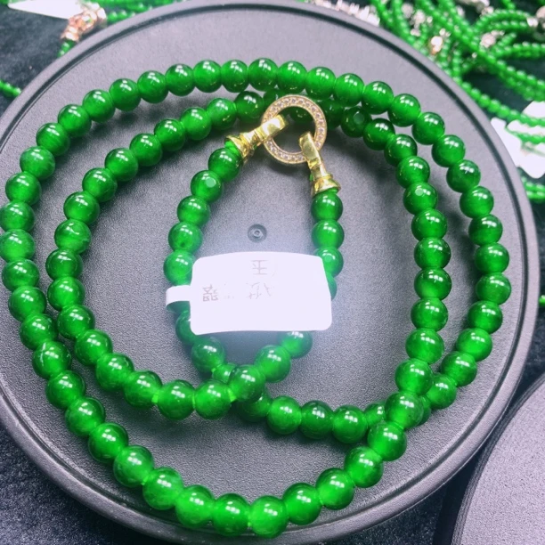 天然a货翡翠老坑冰种卡6.5项链