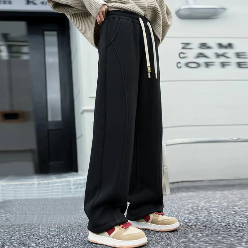 女童加厚保暖裤子2023新款秋冬中大儿童加绒宽松女孩厚实休闲棉裤