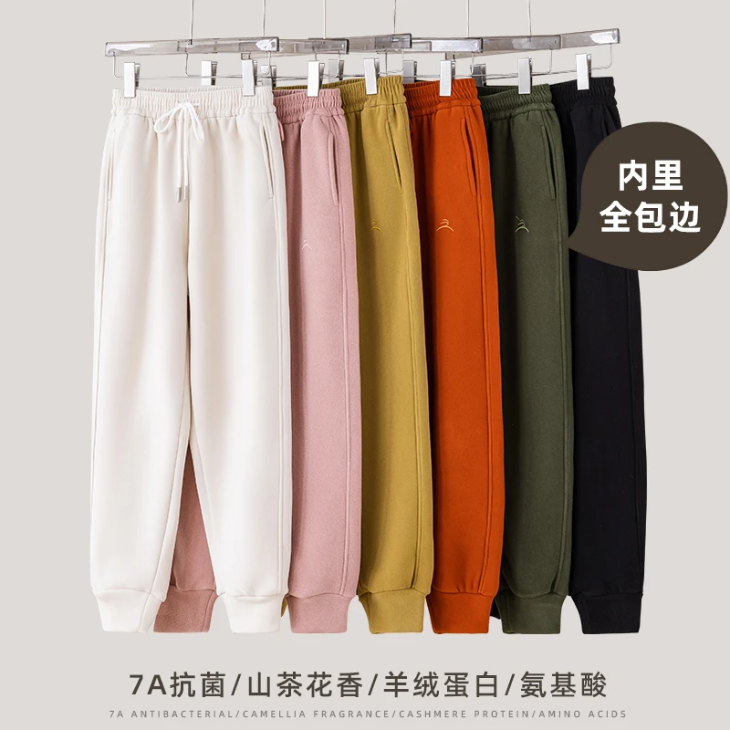 运动裤女秋冬季休闲保暖防风裤2024新款加绒加厚小个子加绒卫裤子