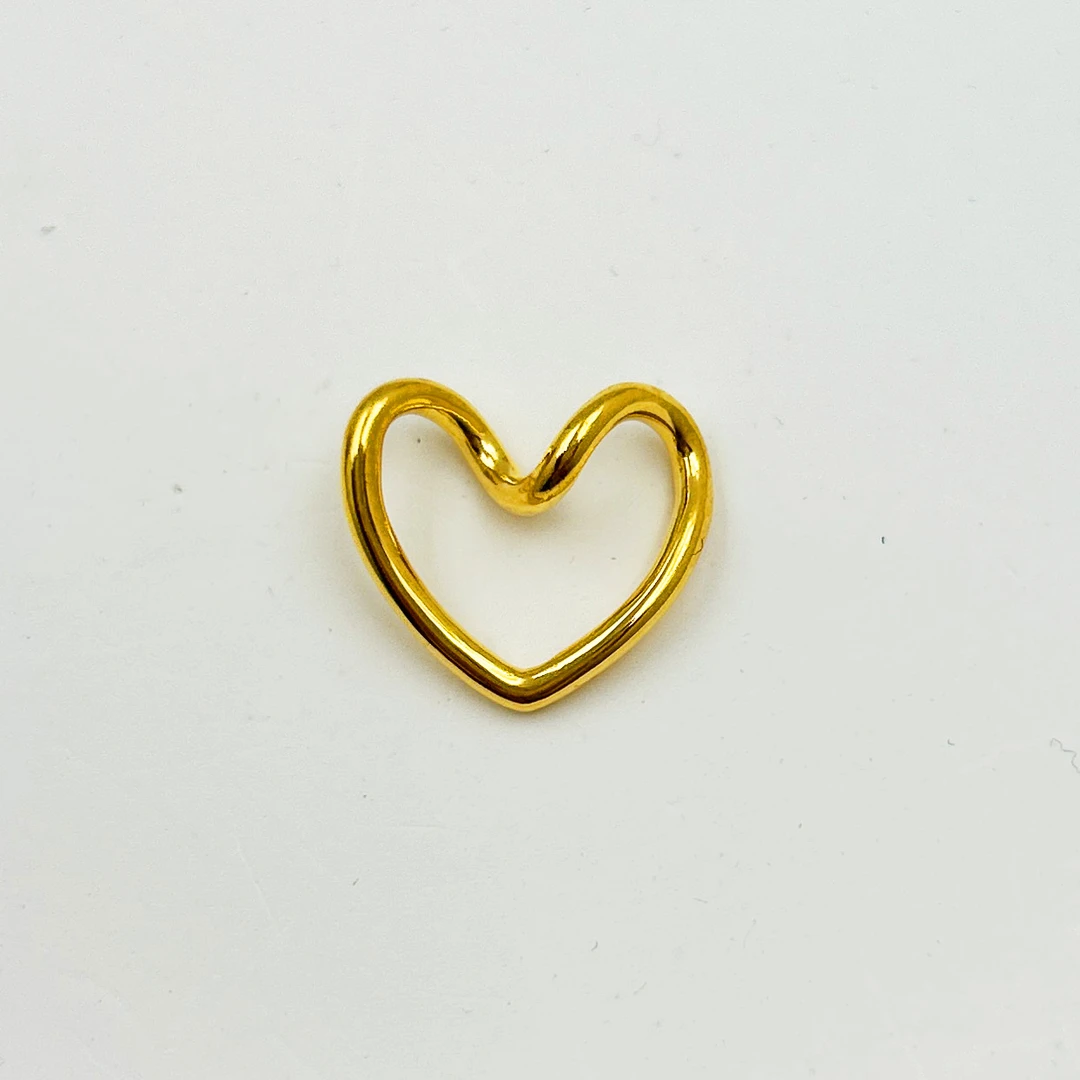 足金999镂空爱心吊坠时尚百搭5G工艺黄金首饰 按克卖