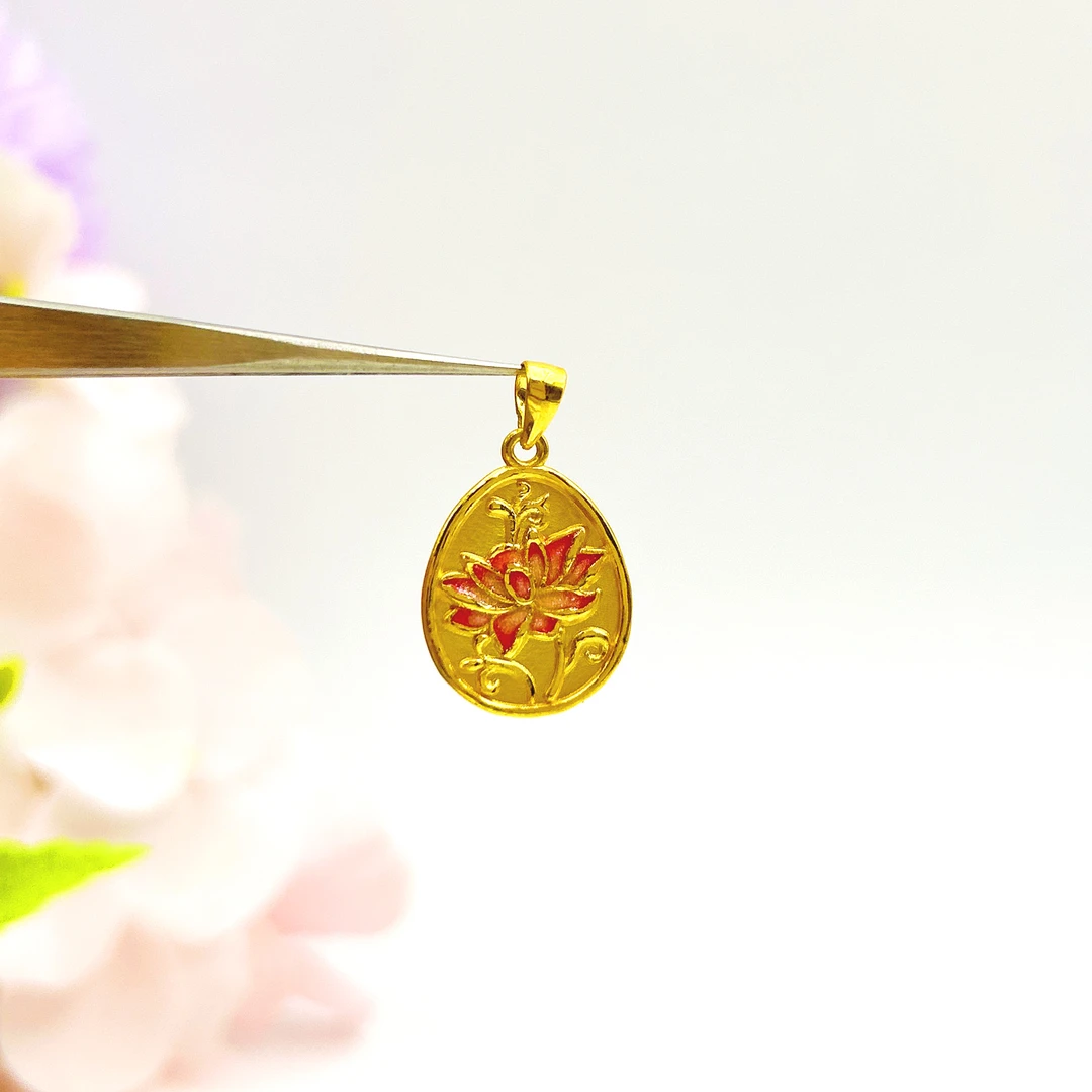 足金999 花牌吊坠 5G工艺黄金首饰按克卖 A2