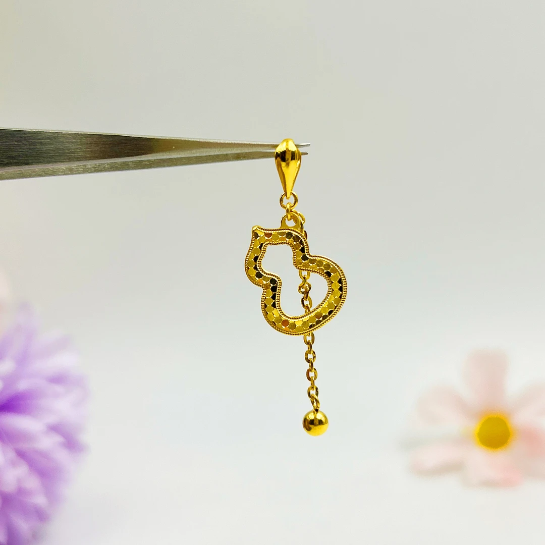 足金999流苏鱼鳞葫芦吊坠 时尚百搭5G工艺黄金按克卖 A2