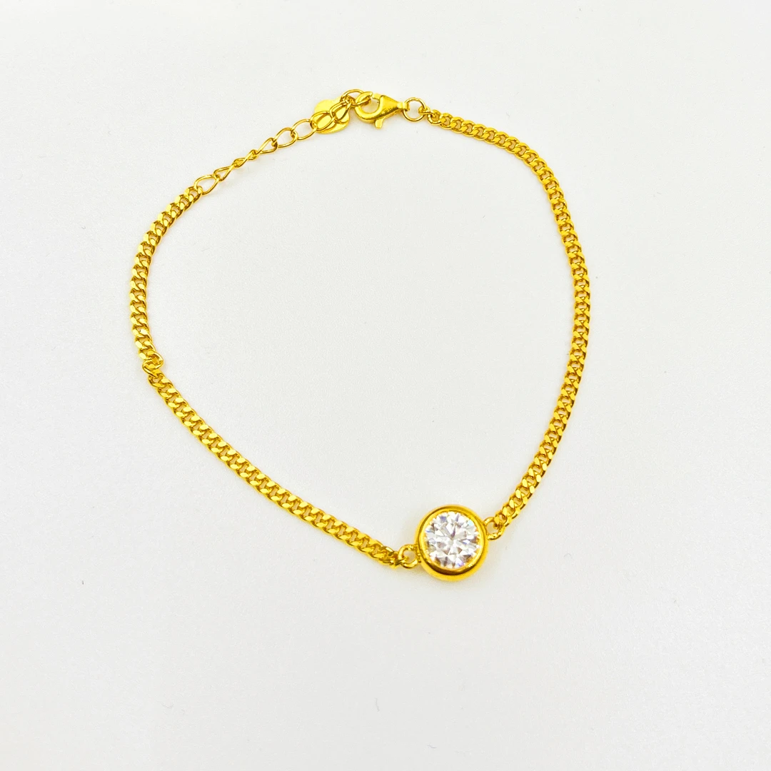 足金999 镶嵌 古巴泡泡手链（一卡）  按克卖