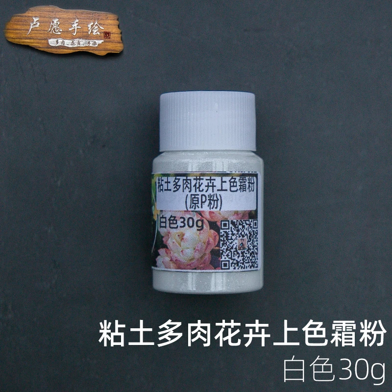 卢愿手绘手工树脂粘土多肉花卉霜粉P粉30g手工DIY材料白色粉