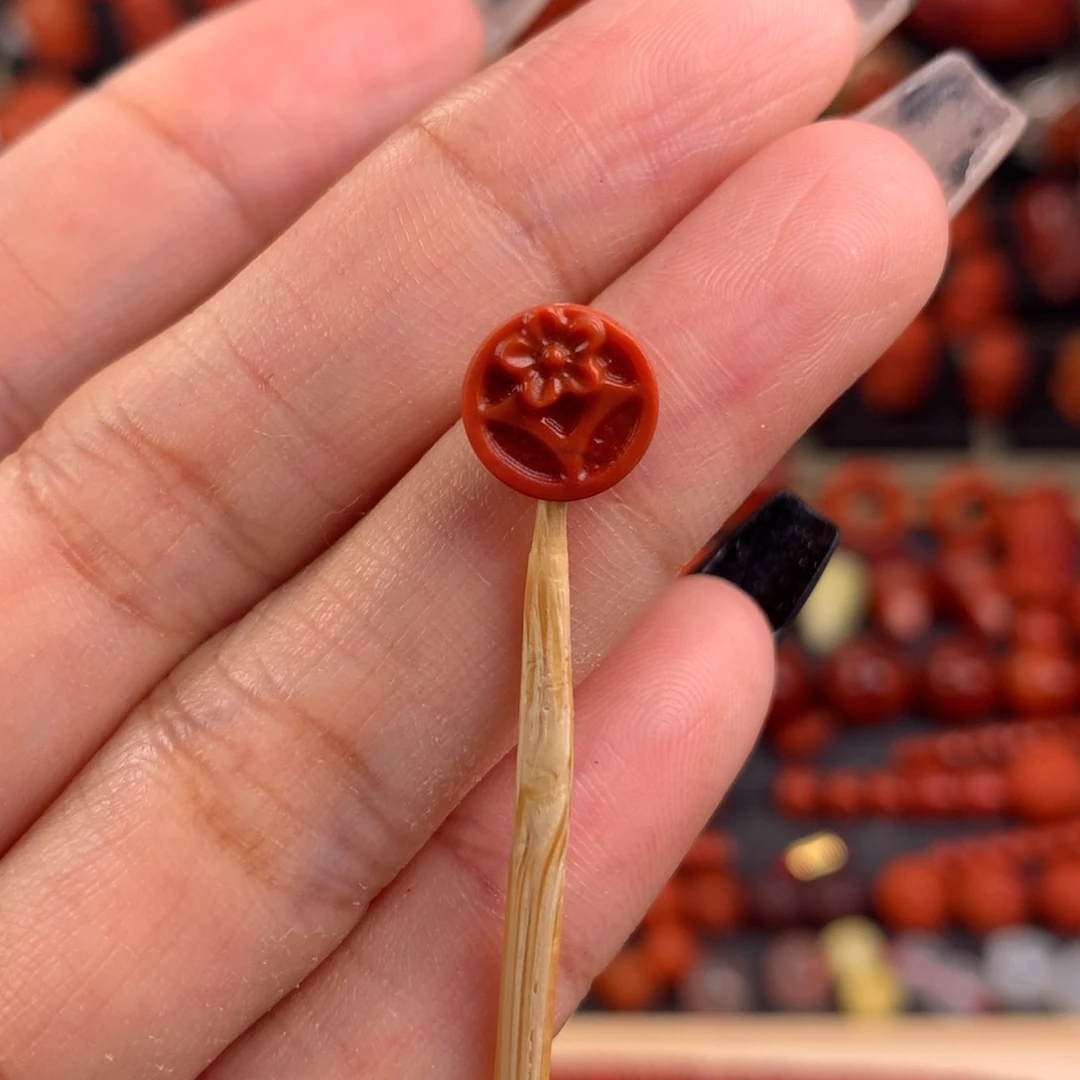 南红玛瑙有钱花8.8mm未镶嵌