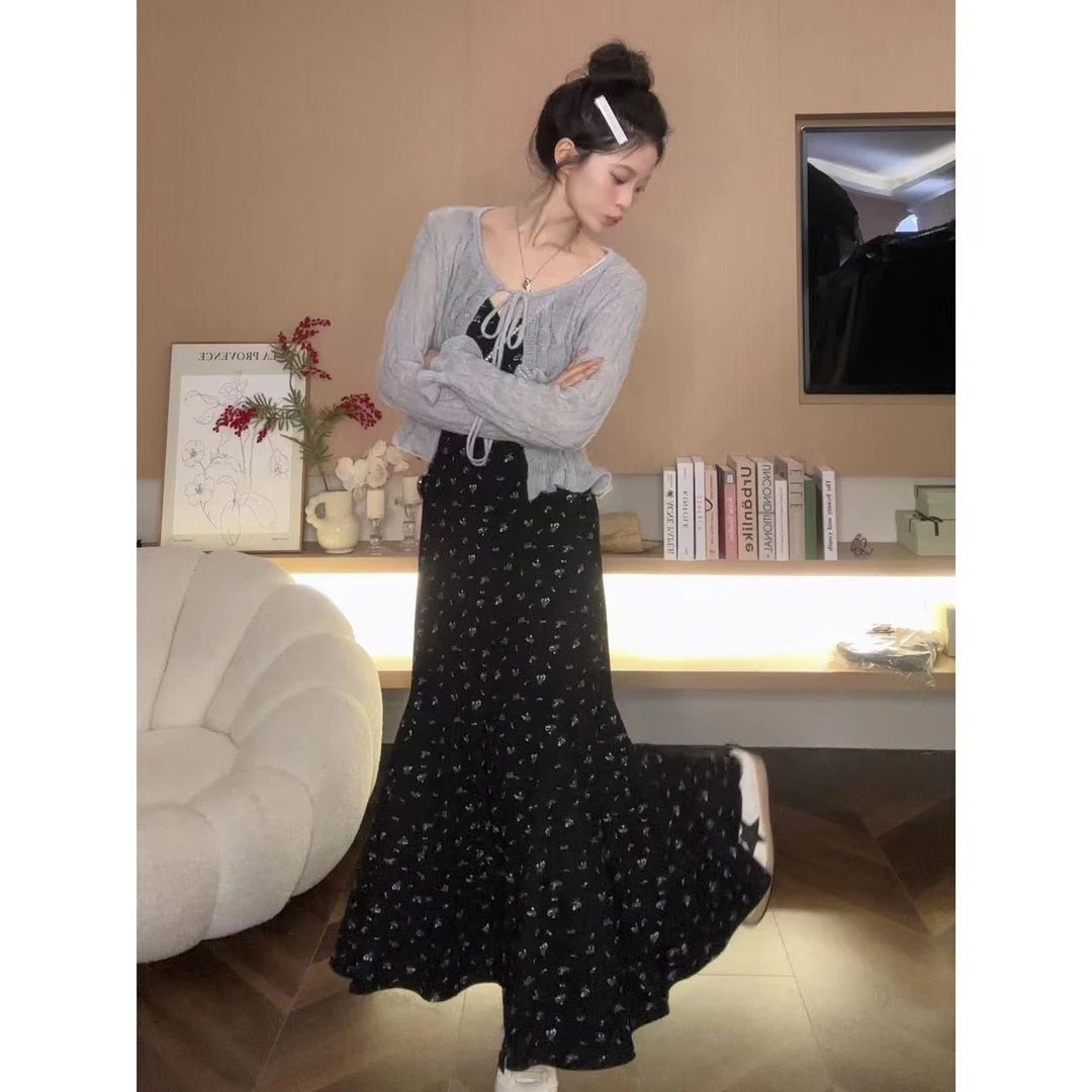 【OYANXI！清清！】碎花气质开衫+吊带HH-245076/HH-245076-1