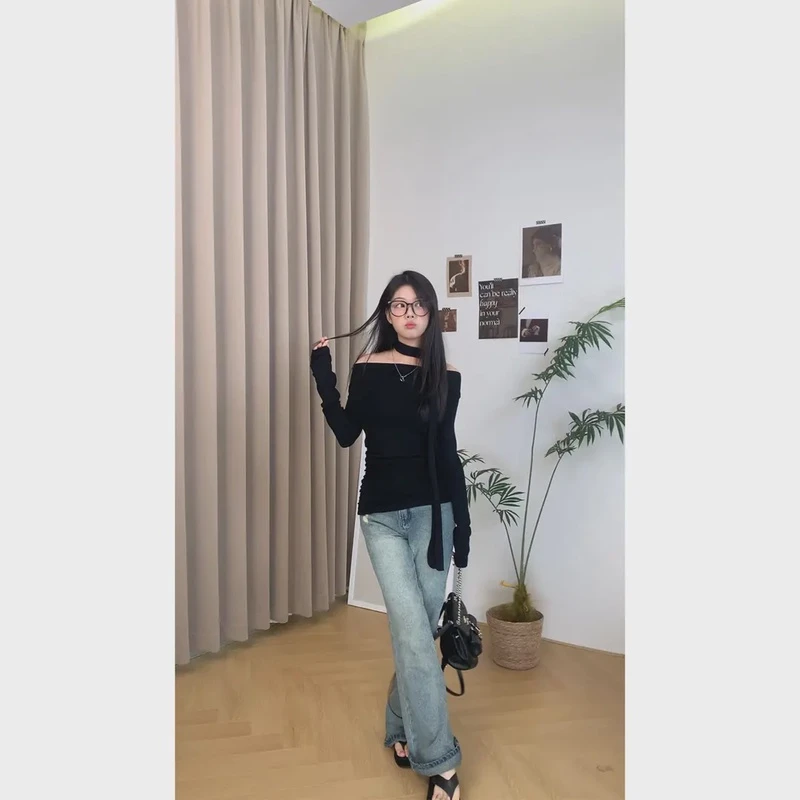 【OYANXI！清清！】圆领长袖毛针织衫YH-228523-1