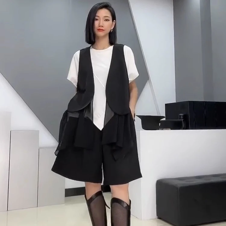 个性女装2025年夏装新款重工设计款马甲女中长款宽松休闲时尚外套