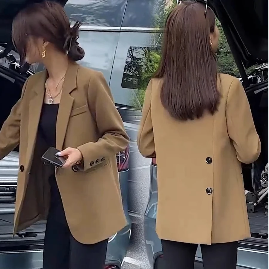小西装外套女士2025春秋新款宽松显瘦上衣百搭设计感小个子西服