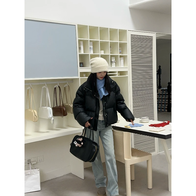 【 万搭牛仔】高个子女装加长加厚绒高腰显瘦弹力窄版阔腿裤Au173