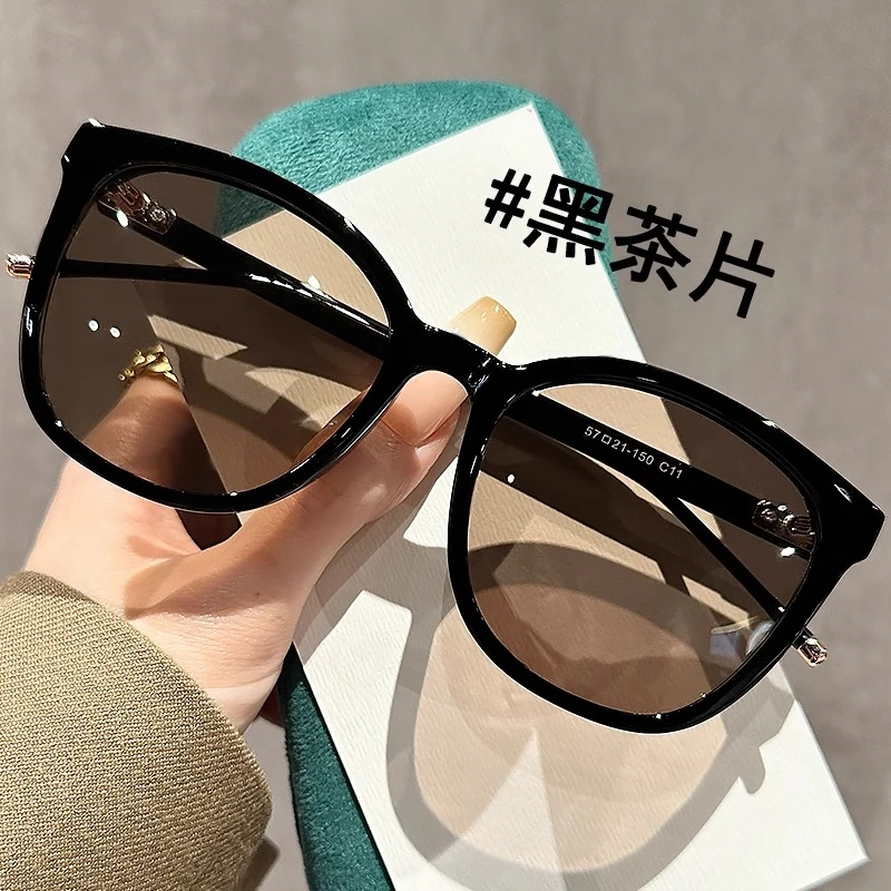 新款方圆脸偏光防紫外线太阳镜开车遮阳防晒大框潮流百搭茶色墨镜