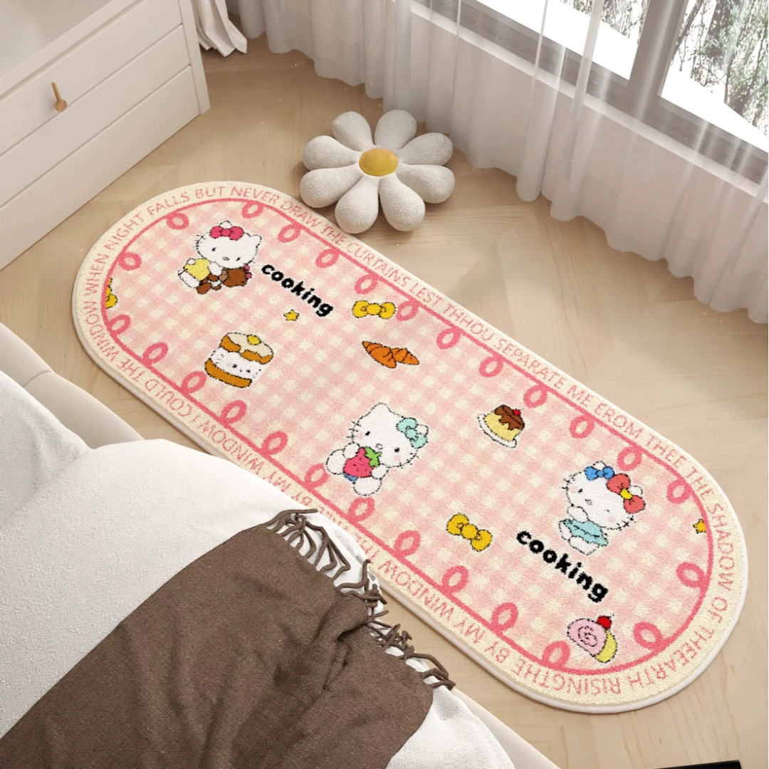 卧室地毯可爱少女粉色床边毯房间家用垫子耐脏加厚卡通防滑可机洗