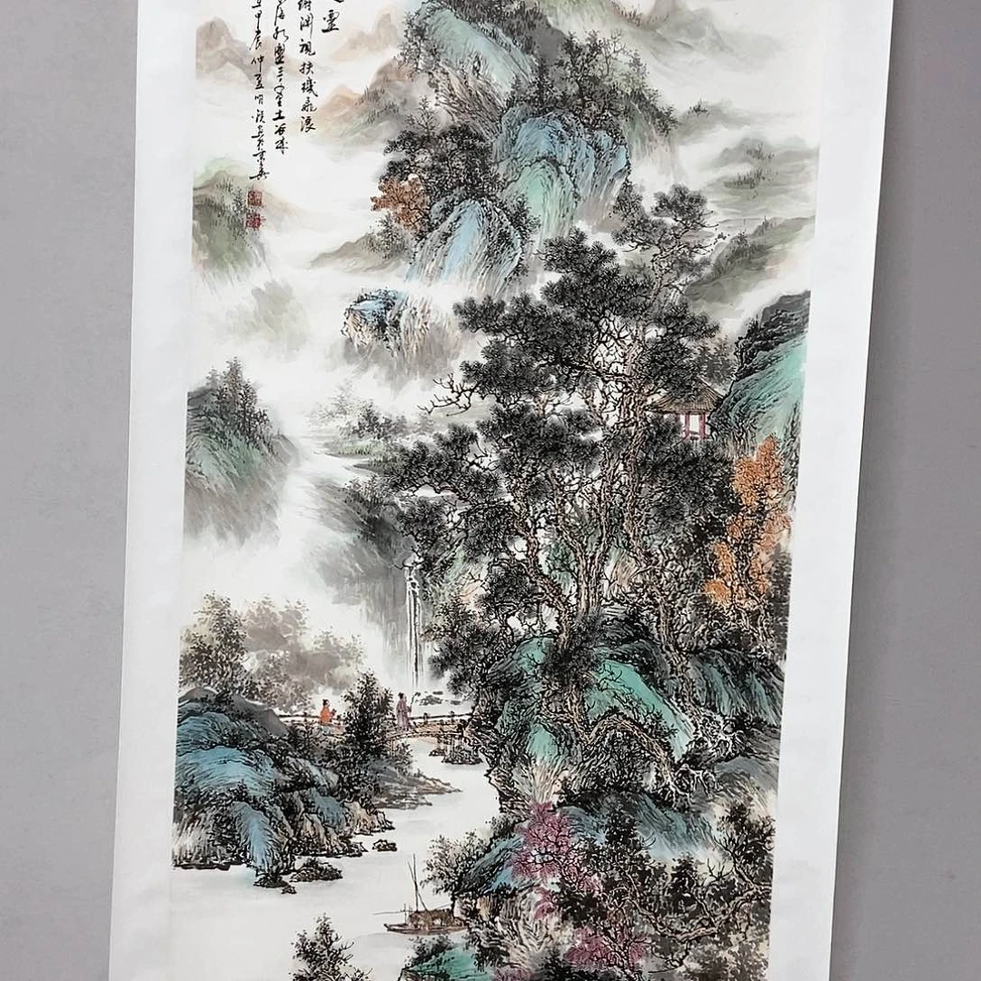 绘画抖**伙明锐四尺真人真迹