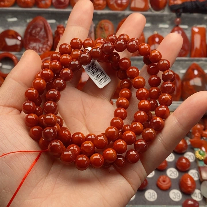 南红玛瑙7.5佛珠未镶嵌沐*
