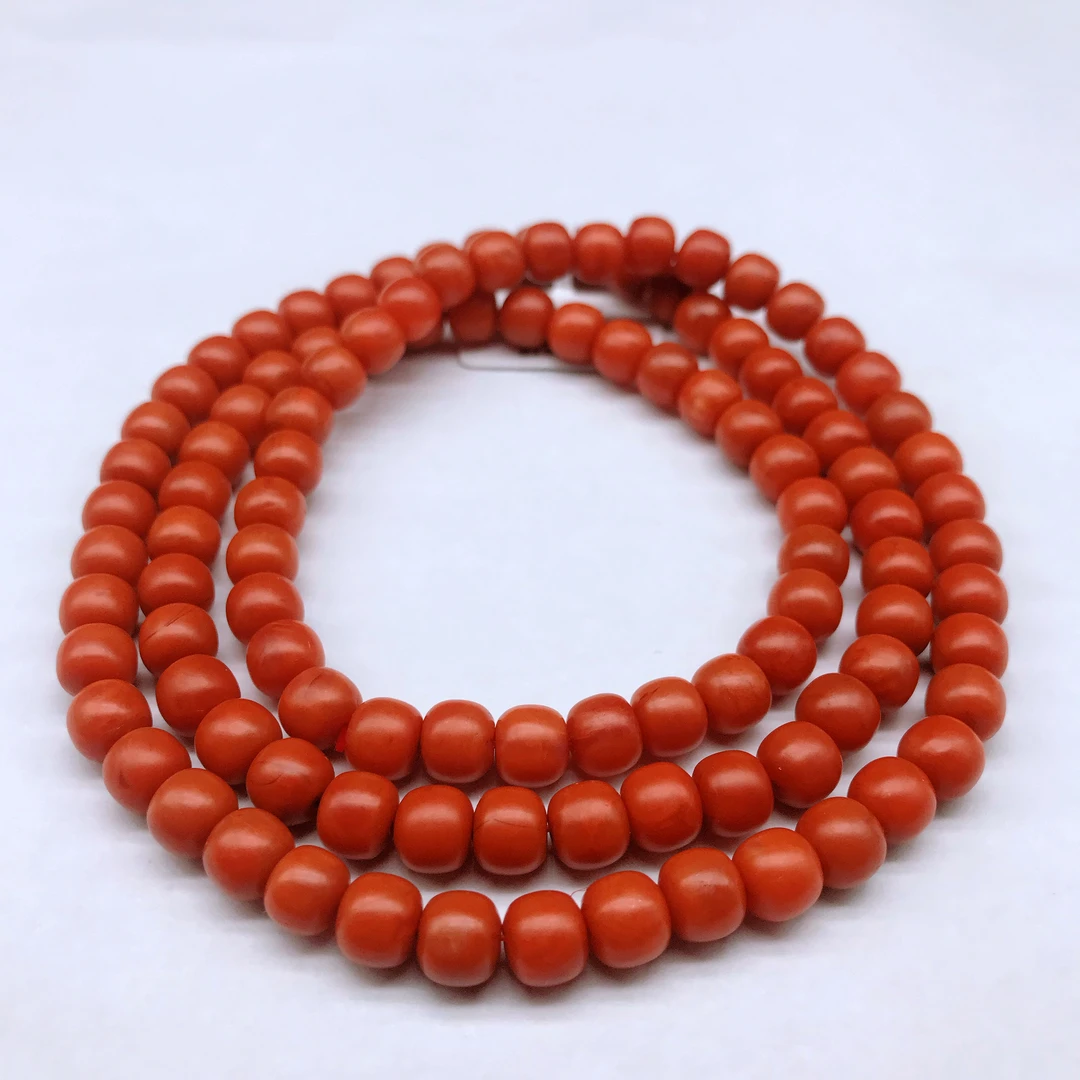 【领源】南红保山高货老型哑光多圈毛衣链7mm（一条）