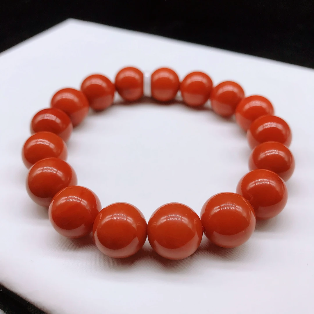 【领源】南红四川瓦西柿子红精美手串（一条）