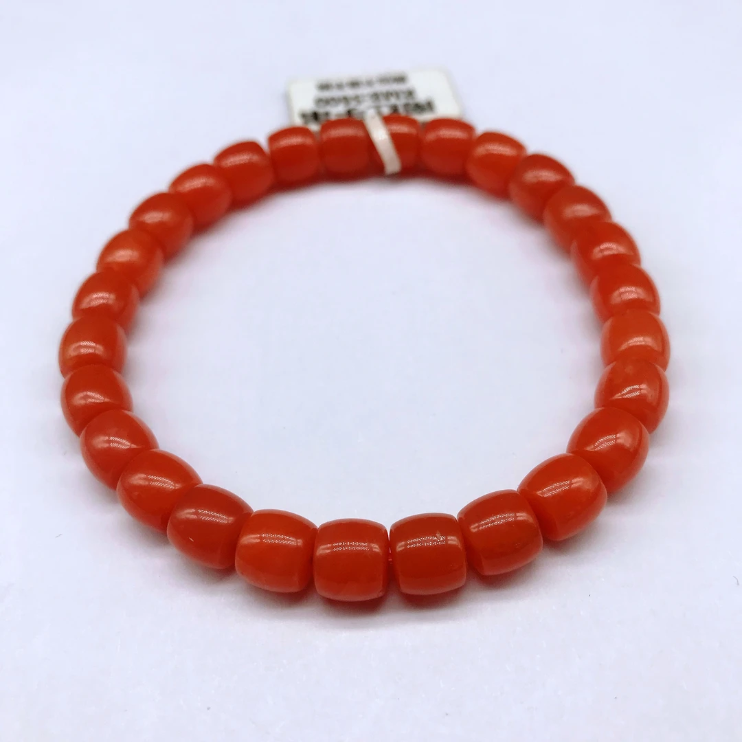 【鼎利源】南红滴水洞精工素圈直切单圈手串7mm（一条）