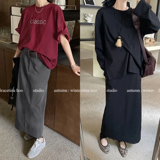 GRA 正正 （413rbqa918#）蕾丝下摆半身裙