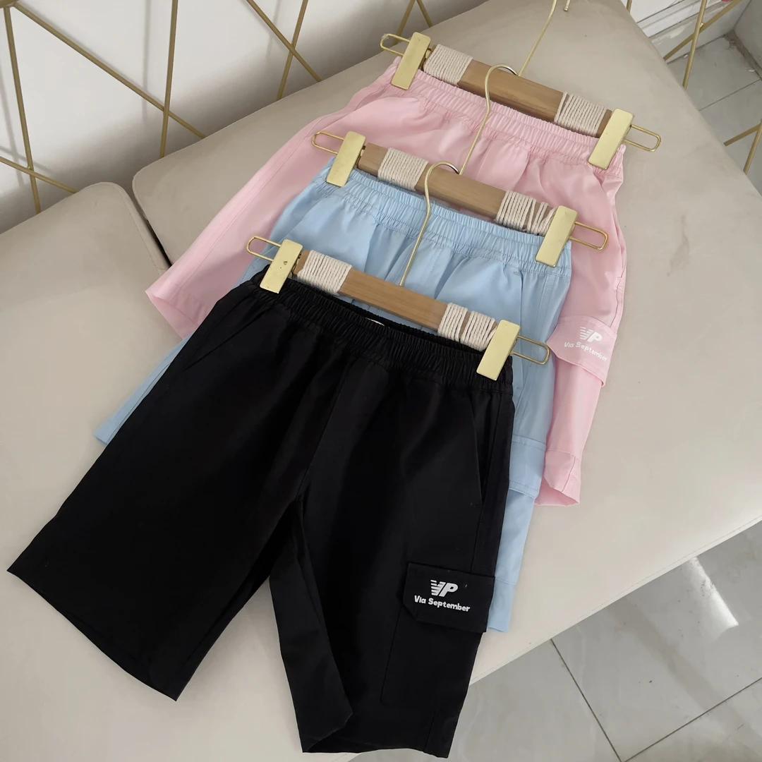 韩版夏季新款四面弹休闲五分裤透气大童梭织儿童短裤女童男童