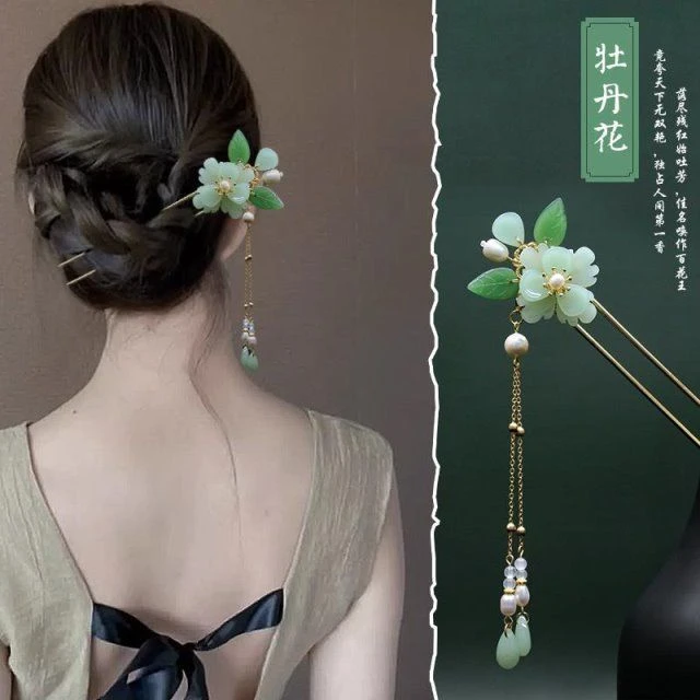 汉服头饰步摇仙气流苏发簪中式盘发发钗古风步摇挽发现代簪子