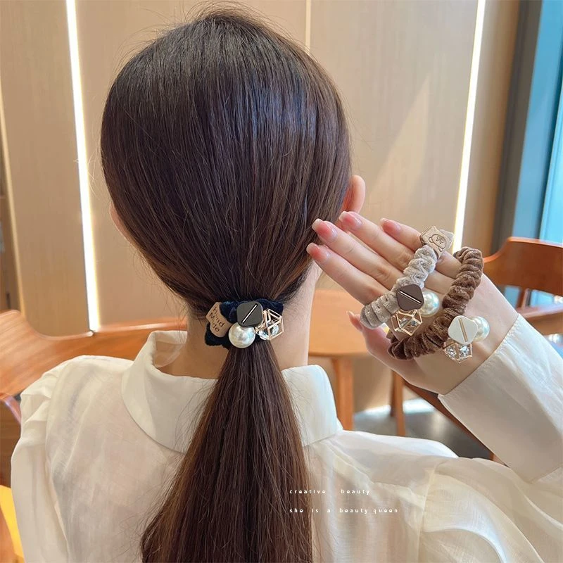 秋冬毛毛小肠发圈头绳橡皮筋女扎头发马尾轻奢风发