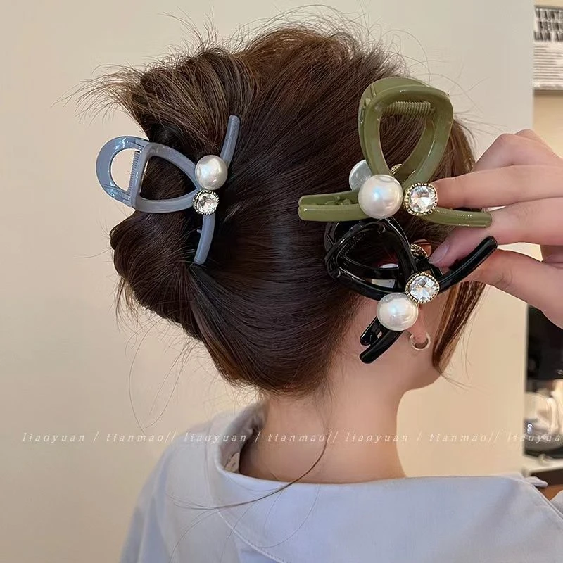 狠狠抓住了~简约夏季塑料抓夹高J感网红发夹女后脑勺气质鲨鱼夹