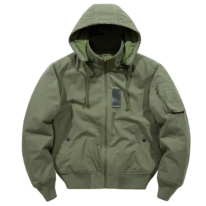 秋冬季保暖棉服可拆卸帽外套经典复古男装短款棉衣