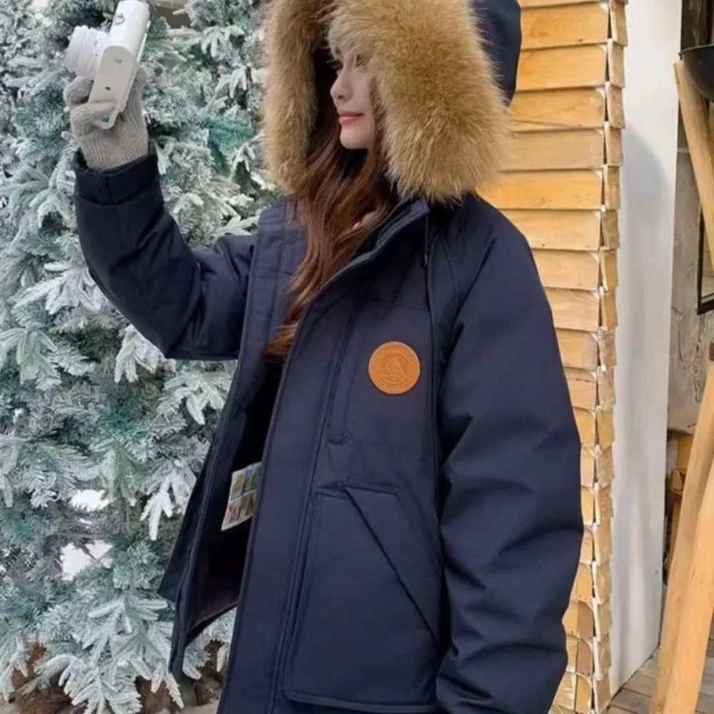 LP时尚韩版大毛领百搭羽绒服女冬季保暖休闲宽松韩版外套