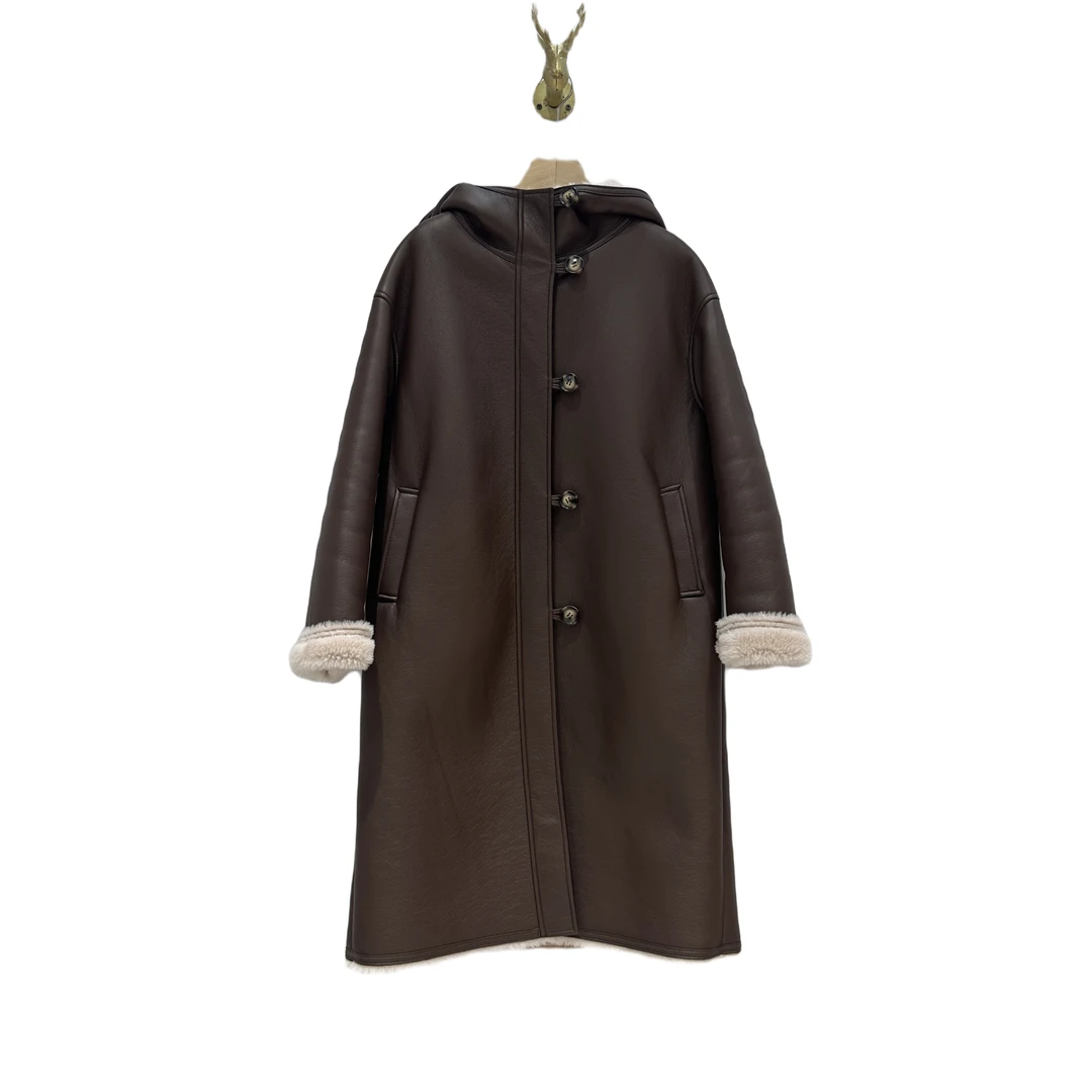 美尚公主【高端】7166长款气质加厚韩版宽松连帽外套冬季