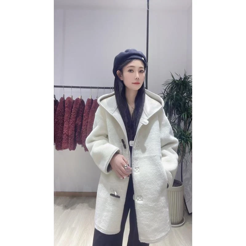 【61133】中长款两面穿连帽设计师时尚大衣新款